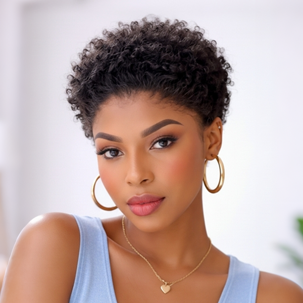 Bequeen Short Cut Afro Pixie Lace Wig