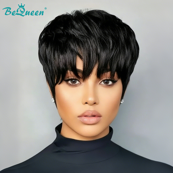 Bequeen 1B Special Style Machine Made Pixie Wig