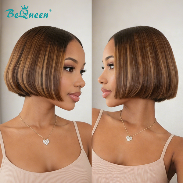 Bequeen Mix Color Short Cut Lace Wig
