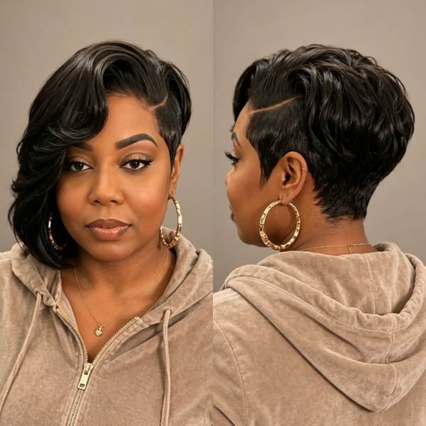 Bequeen Effortless Side Part Long Style Pixie Wig