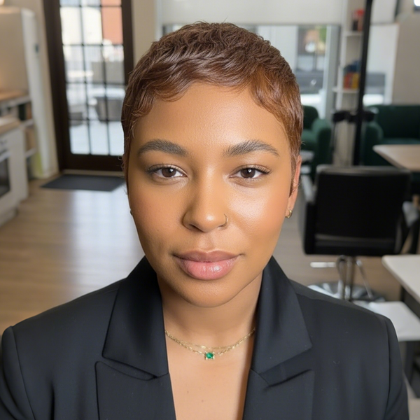 Bequeen Coffee Ash Wave Special Style Pixie Cut Wig