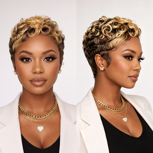 Bequeen Finger Wave Machine Made Wig