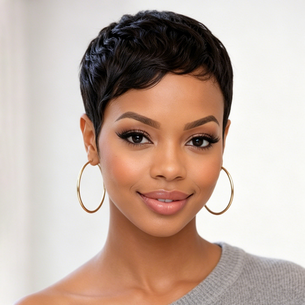 Bequeen Short Cut Machine Made Short Wig