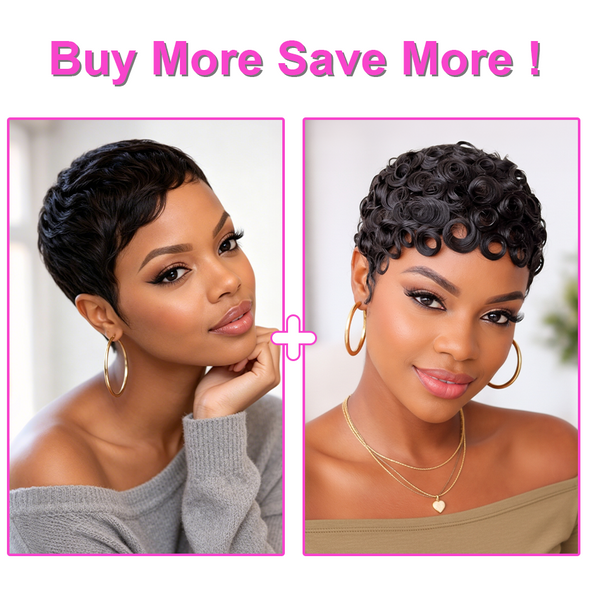 Bequeen Short Cut Machine Made Short Wig