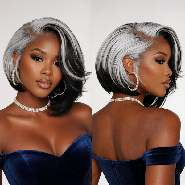 Bequeen Frontal Highlight White Bob Wig
