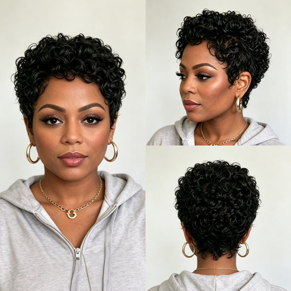 Bequeen Sexy Finger Wave Full Lace Pixie Cut Wig-1