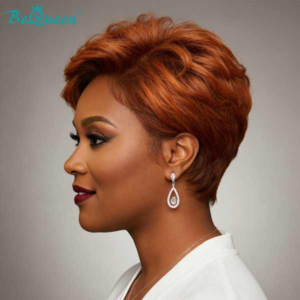 Bequeen Warm Amber Auburn Brown Natrual Style Glueless lace Wig