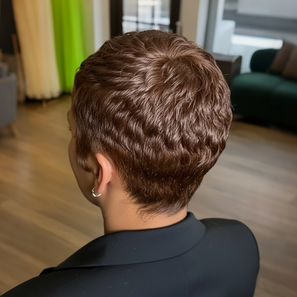 Bequeen Coffee Ash Wave Special Style Pixie Cut Wig