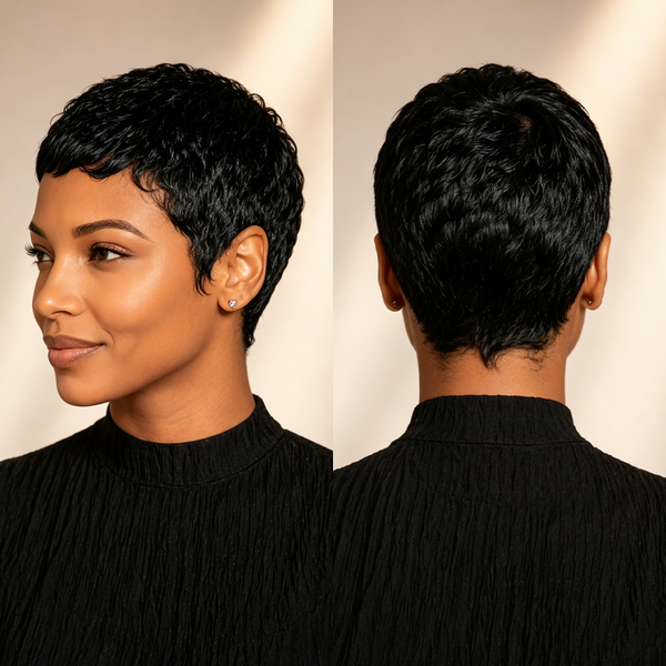 Bequeen Sexy Mattified Platinum Special Wave Pixie Wig