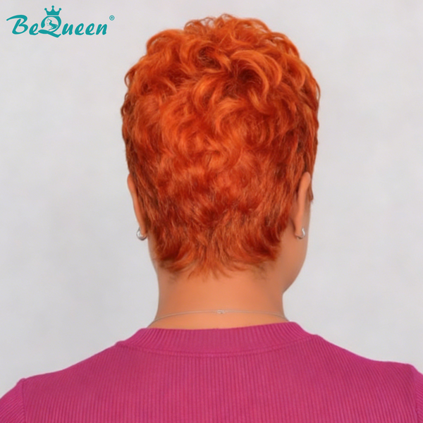 Bequeen Sunset Orange Special Finger Wave Pixie Wig