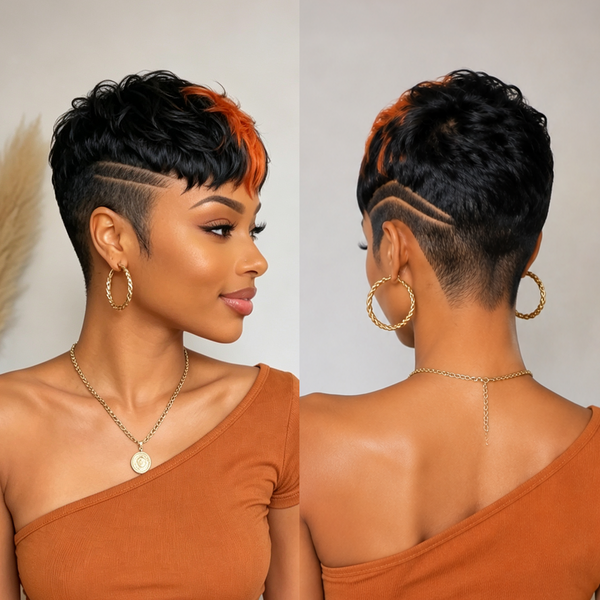 Bequeen Sunset Part Short Cut Pixie Wig