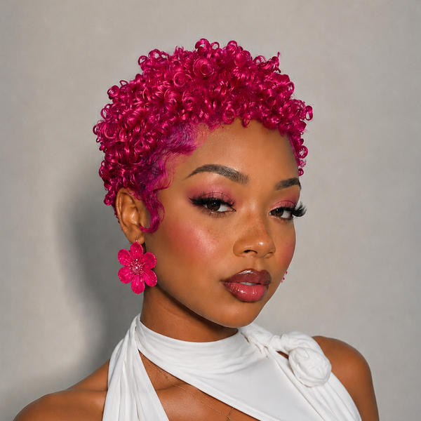 Bequeen 13X4 Lace 4 Colors Small Finger Wave Pixie Wig