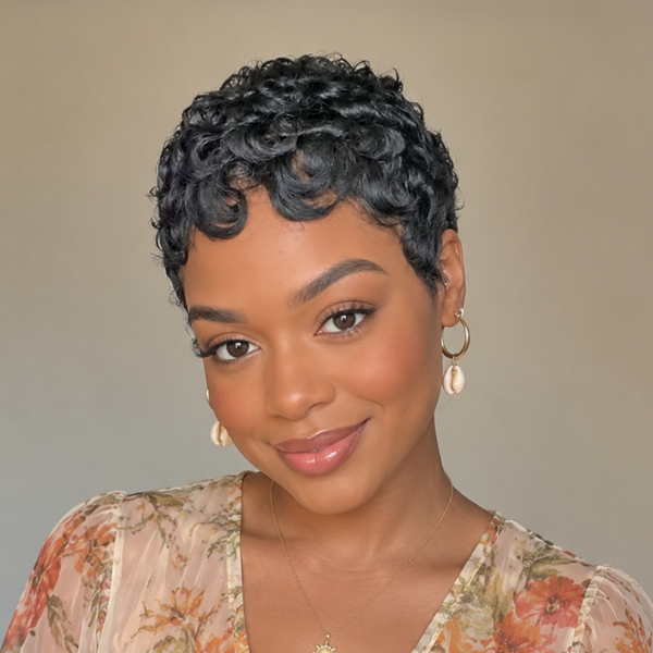 Bequeen 1B Finger Wave Full Lace Wig