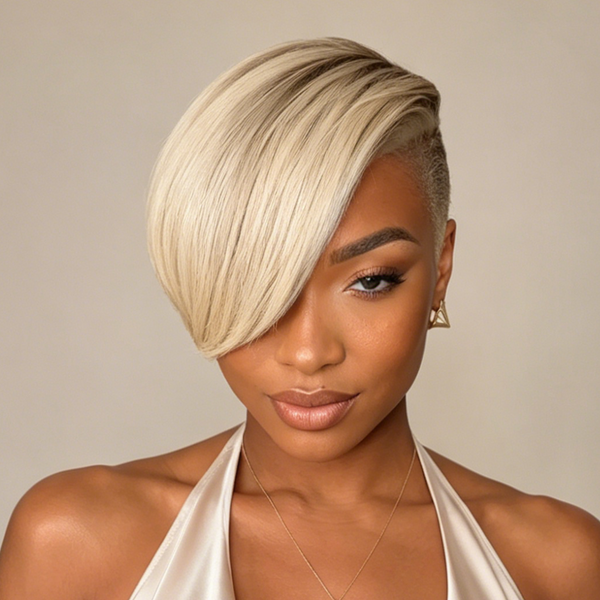 Bequeen 1B & Blonde Side Part Topper