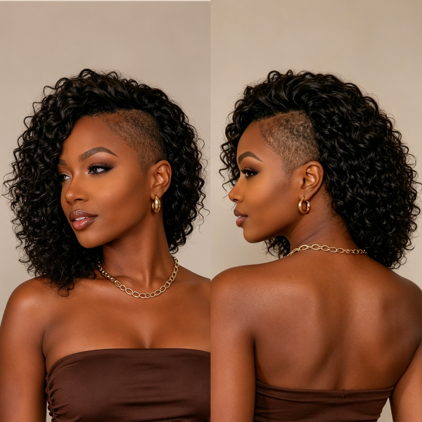 Bequeen Curly Wave Short Natural Black Topper