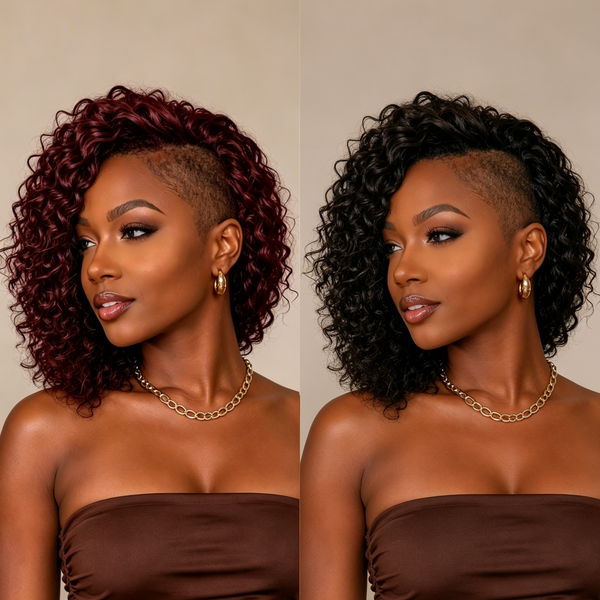 Bequeen Curly Wave Short Natural Black Topper