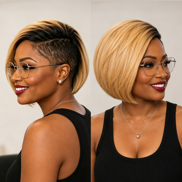 Bequeen Gold Side Part Straight Topper