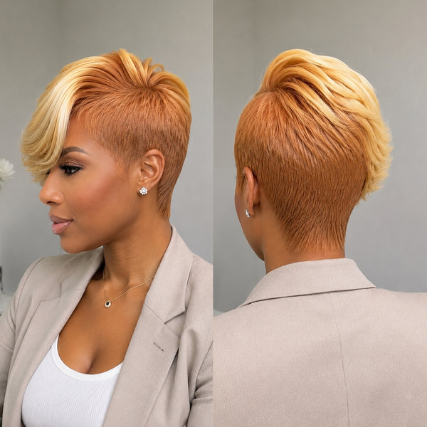 Bequeen Golden Frame Sexy Pixie Wig