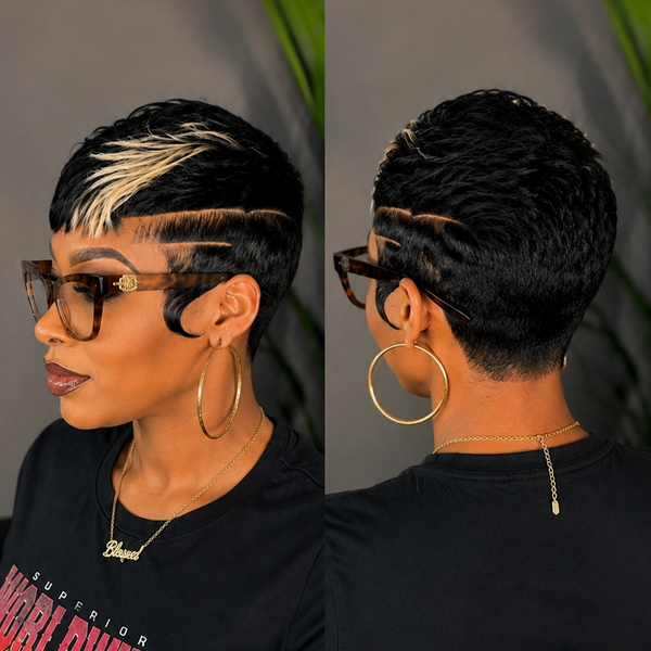 Bequeen Highlight Blonde Short Cut Pixie Wig