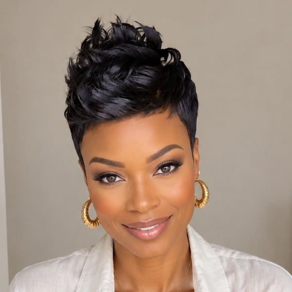 Bequeen Pixie Cut 100% Human Hair Full Lace Wig