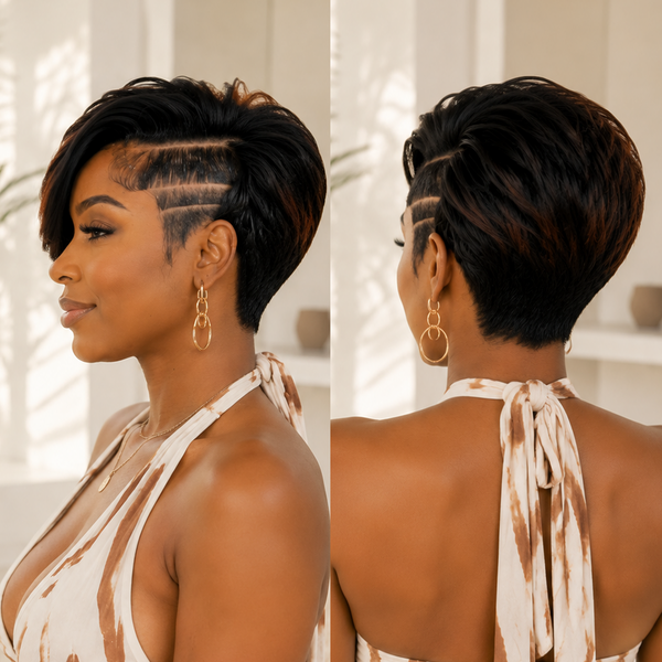 Bequeen Razor Edge Pixie 13X4 Lace Wig