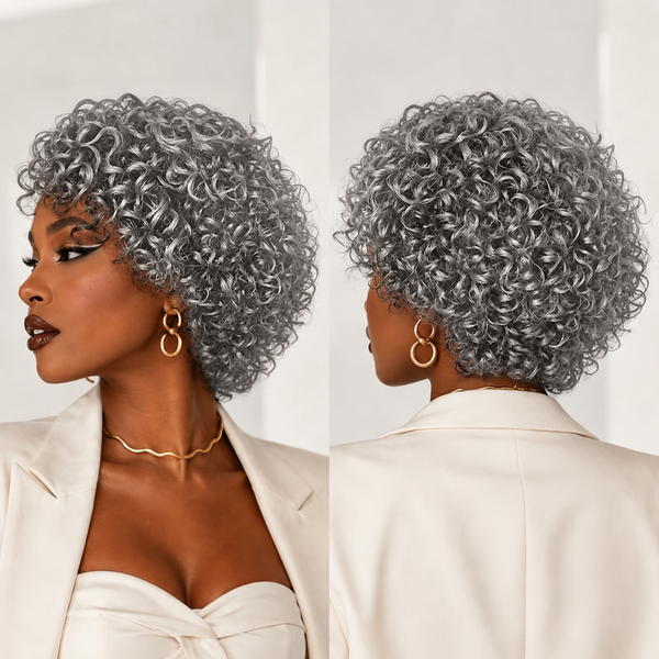 Bequeen Short Curly No Lace Wig