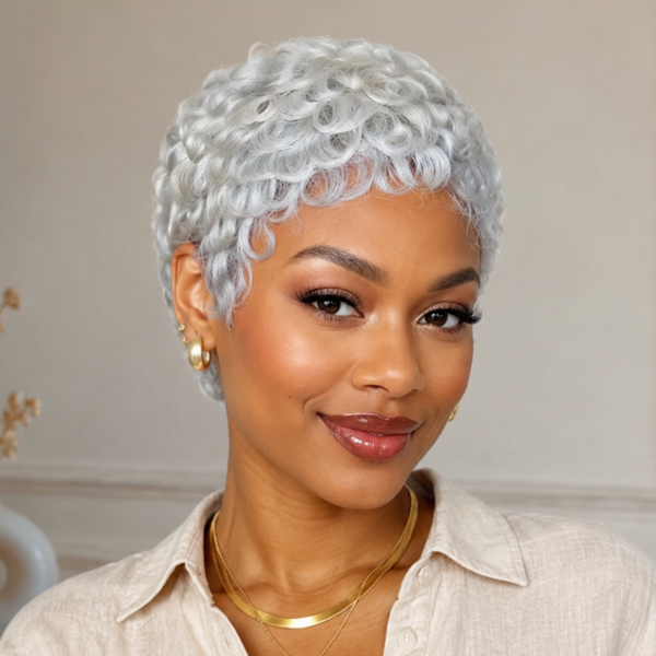 Bequeen Silver Finger Wave Full Lace Wig