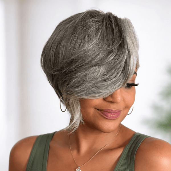 BeQueen Wig PIXIE WIGS Bequeen Salt&Pepper Natural Short Cut Frontal Lace Wig