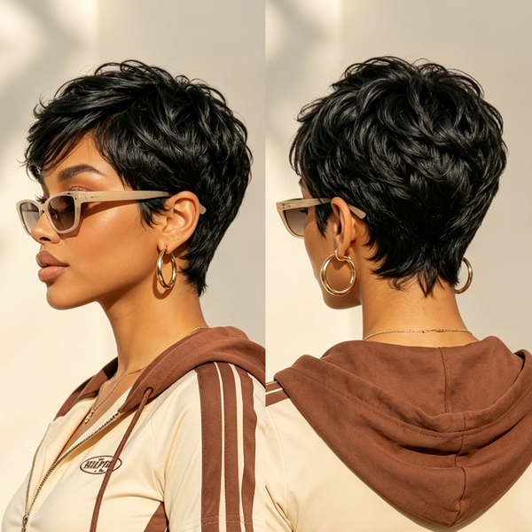 Bequeen Side Part Lace Short Pixie Cut Wig-1