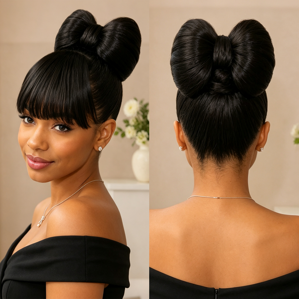 Bequeen Sleek Bowknot Style Updo 100% Human Hair Wig