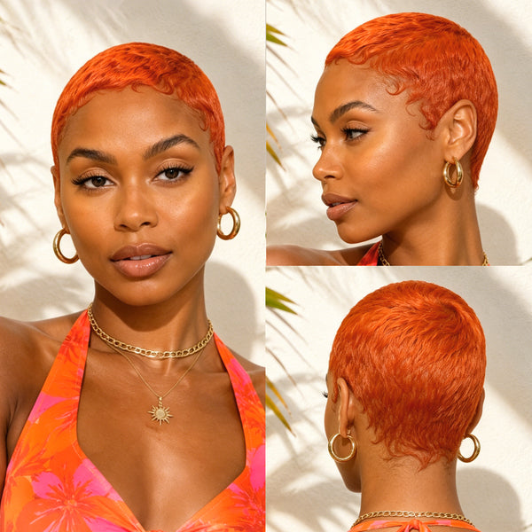 Bequeen Sunset Party #350 Light Short-cut Pixie Full Lace Wig