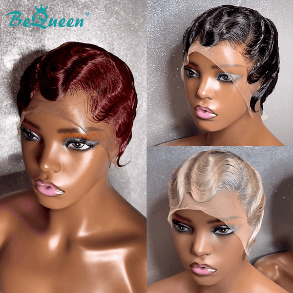 BeQueen Wig PIXIE WIGS Bequeen 13*4 Lace Frontal Water Wavy Pixie Wig