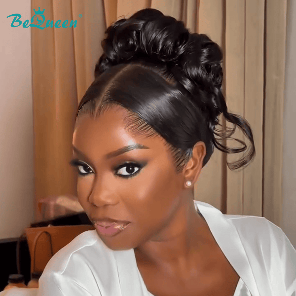 BeQueen Wig WEDDING WIG BeQueen 1B Lace Front Braid-Up Wig-3