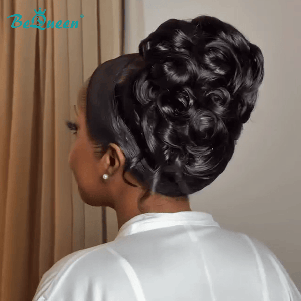 BeQueen Wig WEDDING WIG BeQueen 1B Lace Front Braid-Up Wig-3