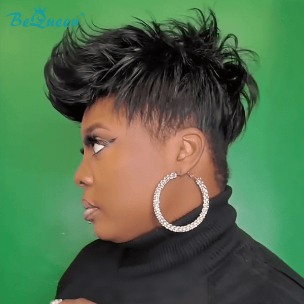 BeQueen Wig TOPPER & MOHAWK Bequeen 1B Natrual Black Sexy Topper