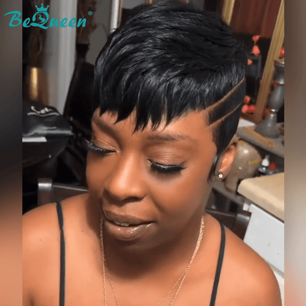 BeQueen Wig PIXIE WIGS Bequeen 1B Short Pixie Cut Fashion Lace Wig