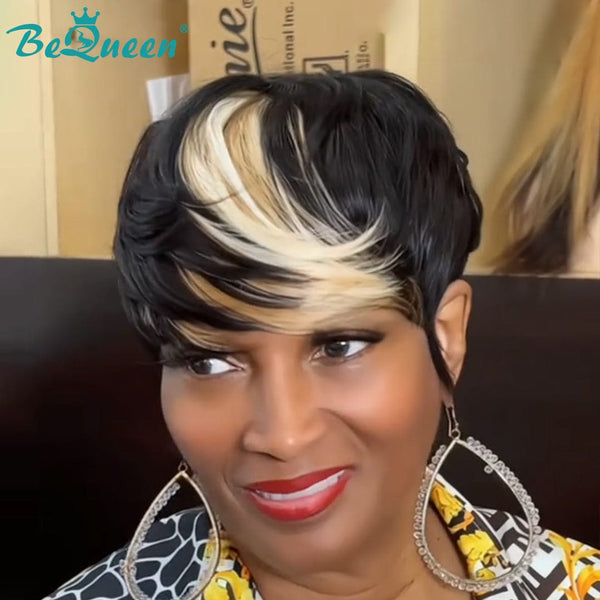 BeQueen Wig Luxurious Customized Wigs Bequeen 613/27# Highlight Pixie Wig