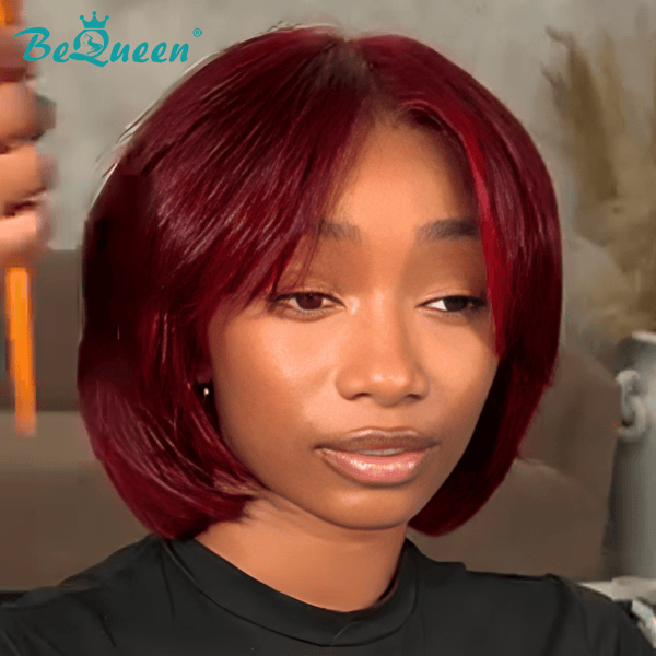 BeQueen Wig Bequeen 99J Fashion Bangs Bob Lace Wig