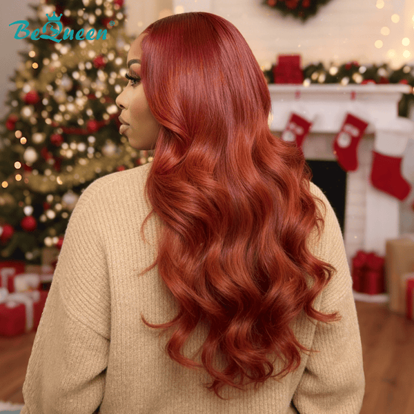 BeQueen Wig Bequeen 99J Mixed Orange Wave Lace Long Wig