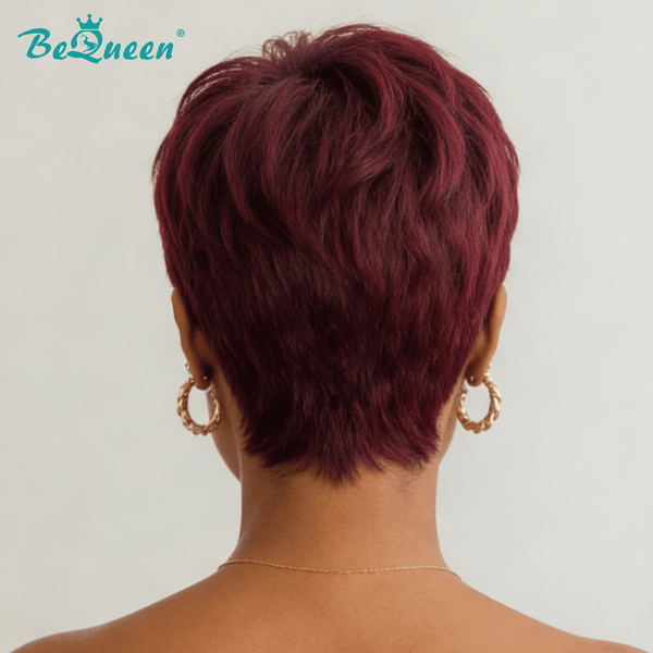 BeQueen Wig PIXIE WIGS Bequeen 99J Natural Style Pixie Wig