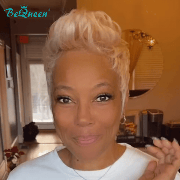 BeQueen Wig FULL LACE WIG Bequeen Beige Color Sexy Short Cut Full Lace Wig
