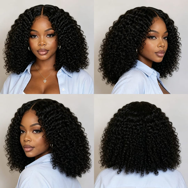 BeQueen Wig Bequeen Black Curly Wave Lace Bob Wig