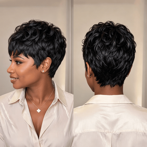 BeQueen Wig PIXIE WIGS Bequeen Black Natural Style Pixie Cut Wig For Black Women