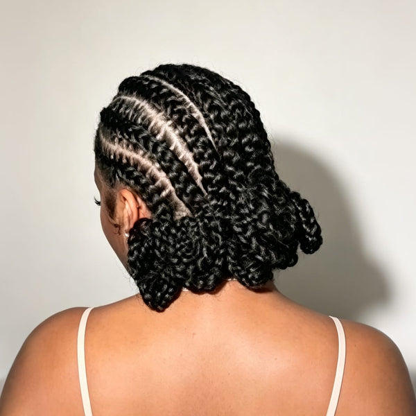 BeQueen Wig BeQueen Black Ponytail Style Braid Lace 100% Human Hair