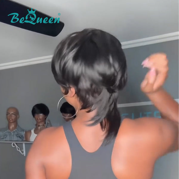 BeQueen Wig Mullet Wig Bequeen Black Sexy Fashion Mullet