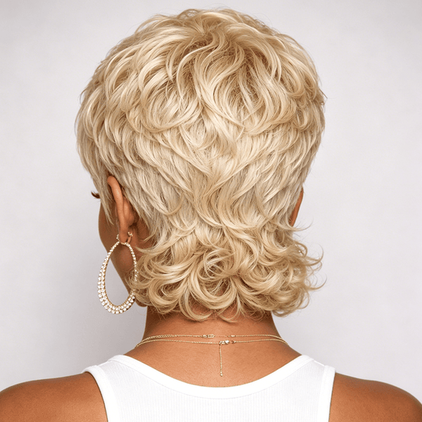 BeQueen Wig PIXIE WIGS Bequeen Blonde Pixie Machine Made Wig