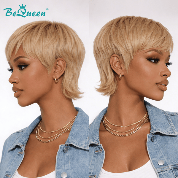 BeQueen Wig PIXIE WIGS Bequeen Blonde Small Head Short Cut Pixie Wig