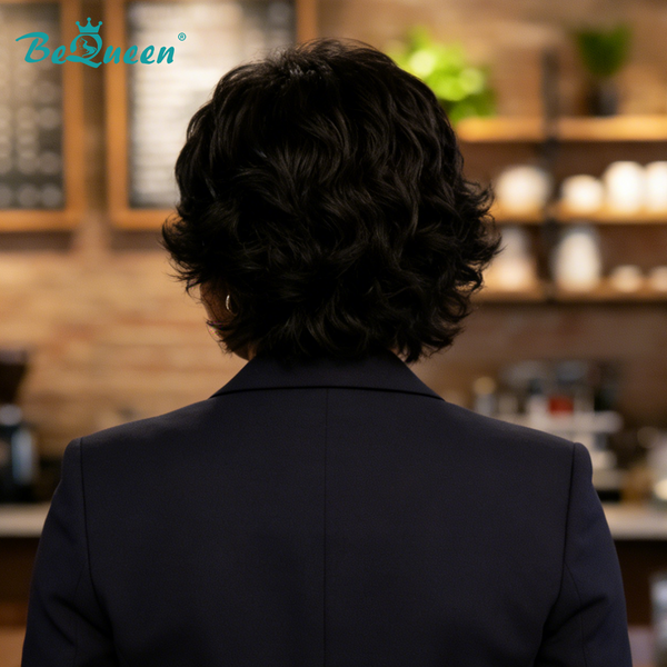 BeQueen Wig Bequeen Chic 1B Fashion Short Bangs Wig