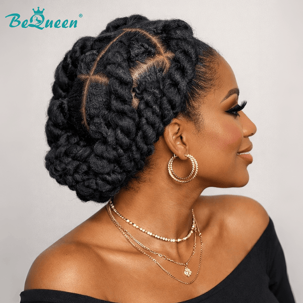 BeQueen Wig FULL LACE WIG Bequeen Chic Elegant Black Braid Full Lace Wig