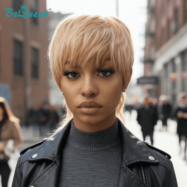 BeQueen Wig Mullet Wig Bequeen Cool Blonde Mullet Glueless Wig